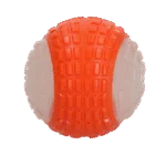 Leuchtender Hundeball mit Quietscher, L 10 cm, Orange – Dog Comets Glow In The Dark Moon Ball – Bild 3