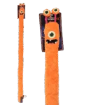 Großes Plüsch Kuscheltier für Hunde mit 3 Quietschern, Orange, 150 cm – Dog Comets Invaders XXL