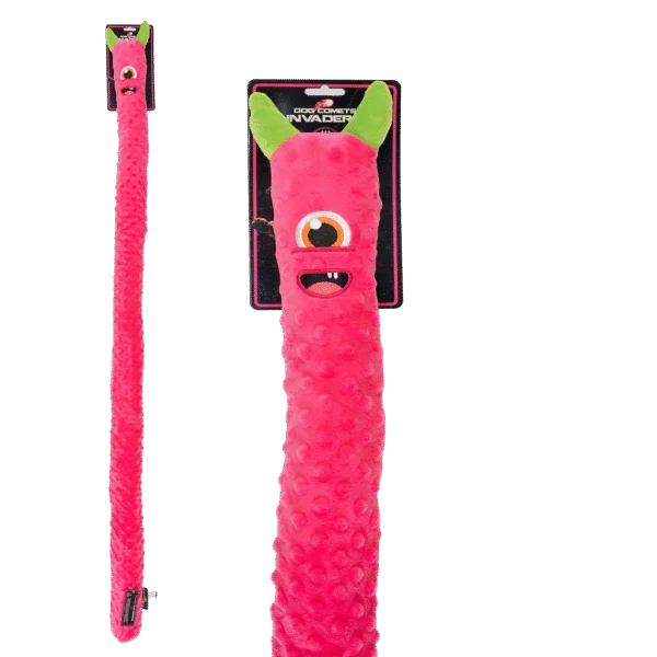 Großes Plüschspielzeug für Hunde mit 3 Quietschern, Rosa, 150 cm – Dog Comets Invaders XXL