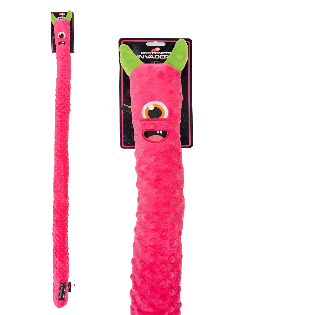 Großes Plüschspielzeug für Hunde mit 3 Quietschern, Rosa, 150 cm – Dog Comets Invaders XXL – Bild 1