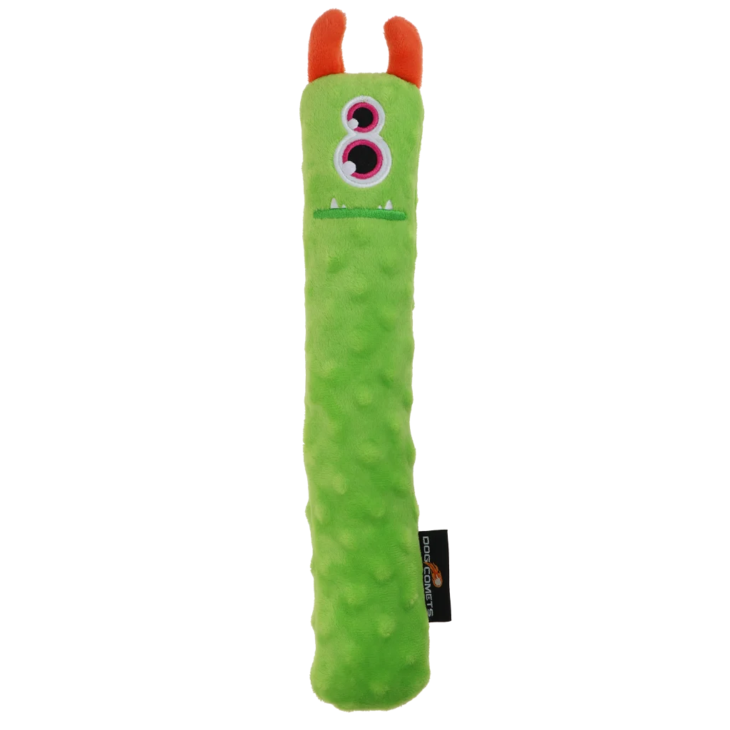 Plüsch Wurfspielzeug für Hunde mit Quietscher, Grün L, 32 cm – Dog Comets Invaders – Bild 2