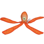 Hundespielzeug mit Quietsche und knisternden Tentakeln, M 28 cm, Orange – Dog Comets Alien Octo – Bild 2