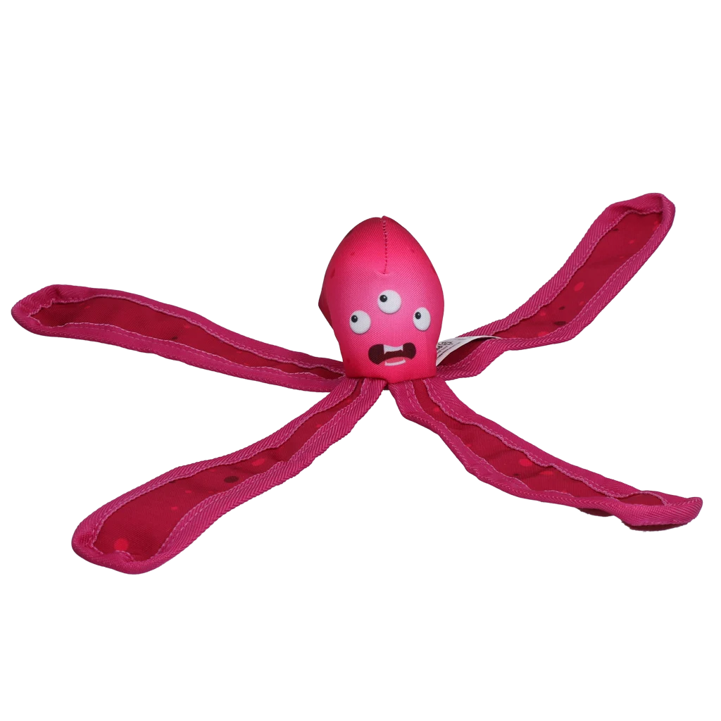 Hundespielzeug mit Quietscher und knisternden Tentakeln, 28 cm, Rosa – Dog Comets Alien Octo – Bild 2