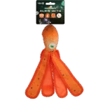 Hundespielzeug mit Quietscher und knisternden Tentakeln, L 37 cm, Orange – Dog Comets Alien Octo
