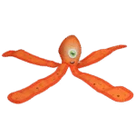 Hundespielzeug mit Quietscher und knisternden Tentakeln, L 37 cm, Orange – Dog Comets Alien Octo – Bild 2