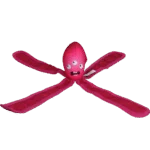 Hundespielzeug mit Quietscher und knisternden Tentakeln, L 37 cm, Rosa – Dog Comets Alien Octo – Bild 2