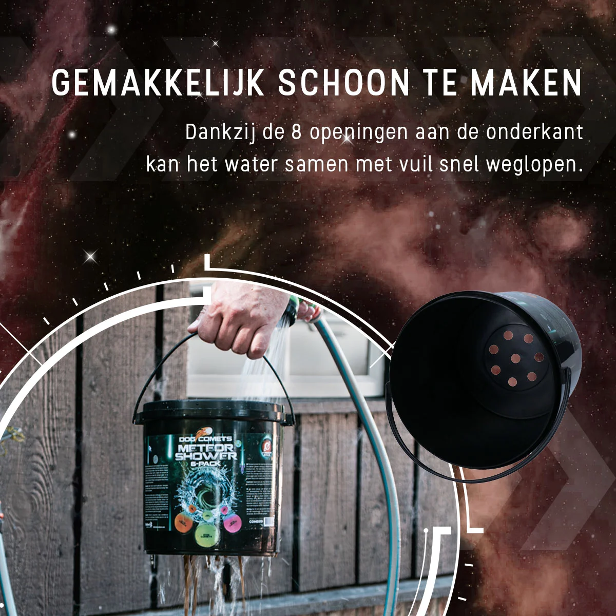 Hundebälle aus Gummi mit Eimer, 6 Stück M – Dog Comets Meteor Shower – Bild 4
