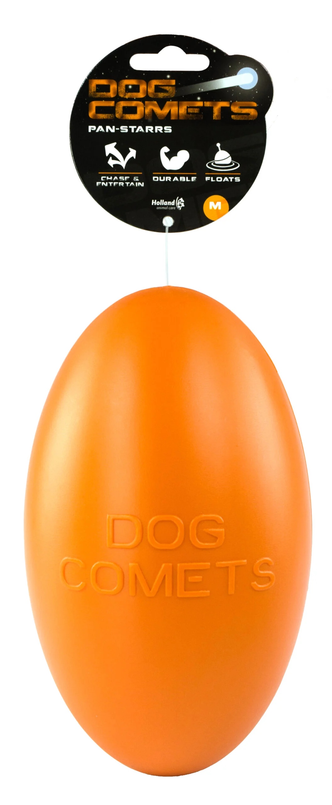 COME020.jpg Apportierspielzeug für Hunde, schwimmfähig, 20 cm, Orange – Dog Comets Pan-Stars – Bild 1