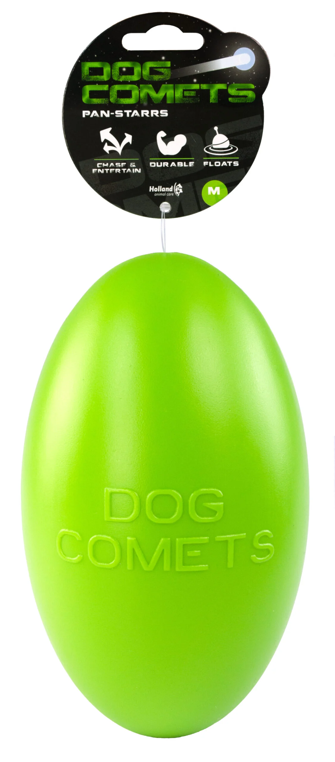 COME024.jpg Apportierspielzeug für Hunde, schwimmfähig, 20 cm, Grün – Dog Comets Pan-Stars – Bild 1