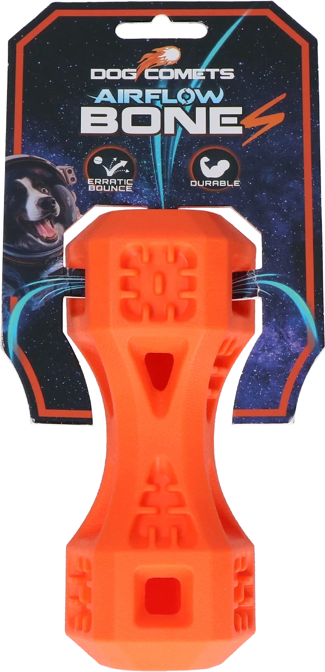 Apportierknochen mit Luftöffnungen, Orange S – Dog Comets Airflow Bone – Bild 1