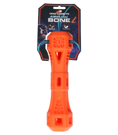 Apportierknochen mit Luftöffnungen, Orange L – Dog Comets Airflow Bone
