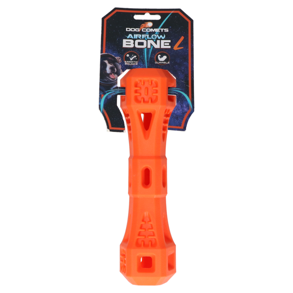 Apportierknochen mit Luftöffnungen, Orange L – Dog Comets Airflow Bone