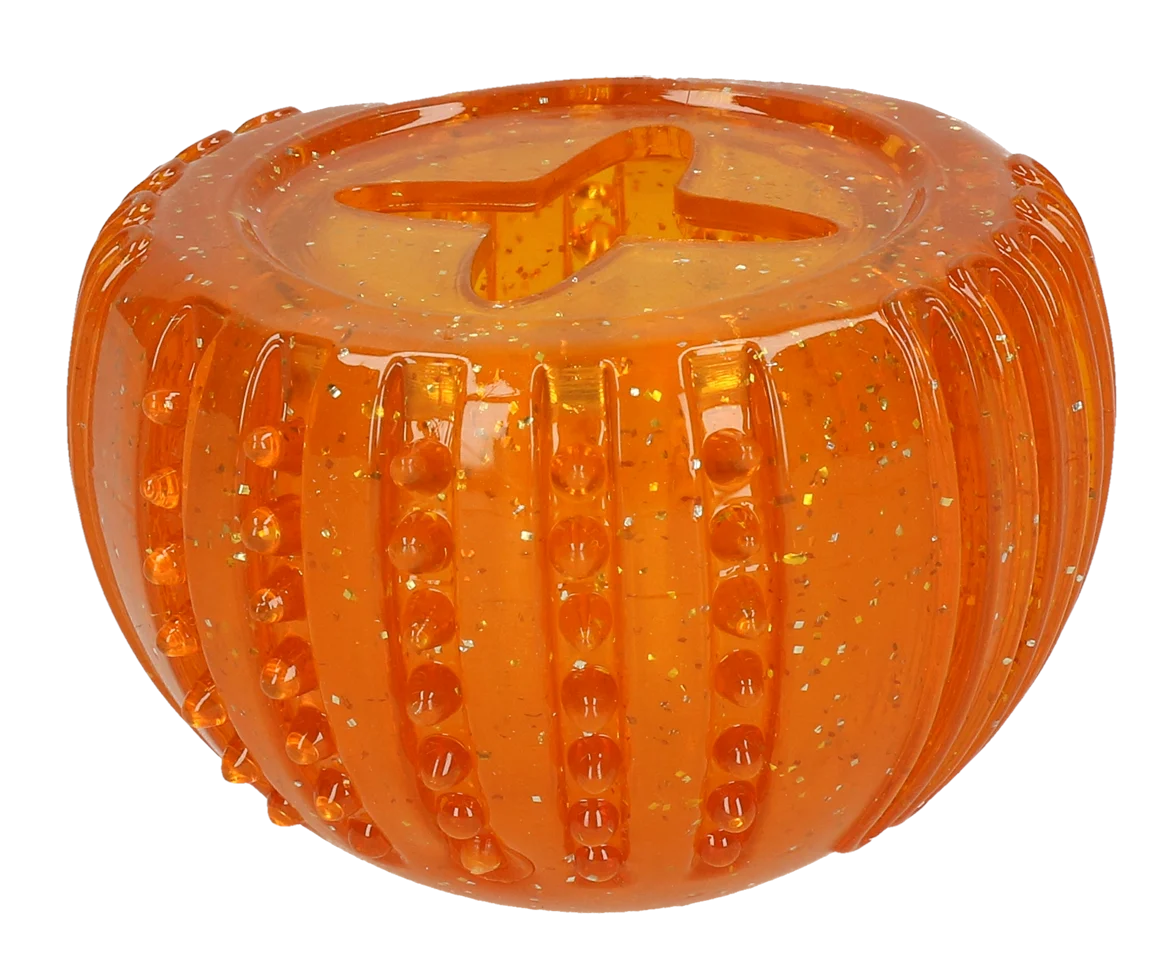 Belohnungsspielzeug aus TPR Gummi, Orange, ø 7 cm – Dog Comets Ceres - Treat Locker – Bild 3