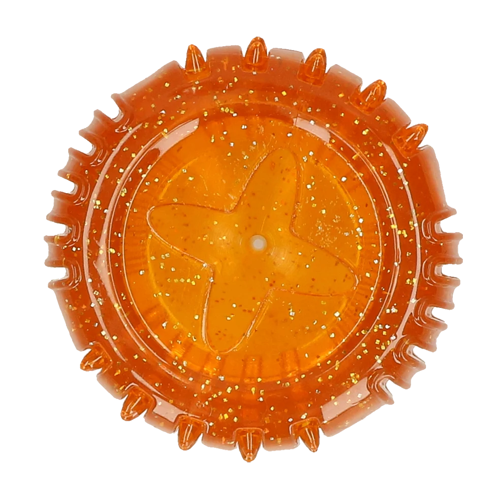 Belohnungsspielzeug aus TPR Gummi, Orange, ø 7 cm – Dog Comets Ceres - Treat Locker – Bild 2