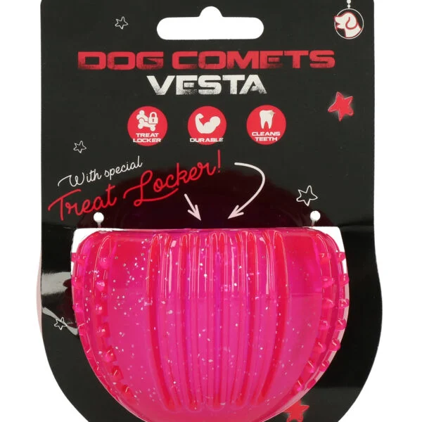 Belohnungsspielzeug aus TPR Gummi, Rosa, ø 7 cm – Dog Comets Ceres - Treat Locker