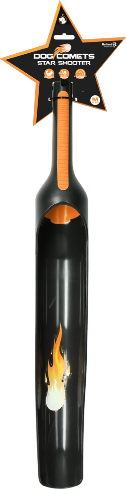 Ballwerfer für Hunde für Bälle bis 6 cm, Orange, 58 cm – Dog Comets Star Launcher