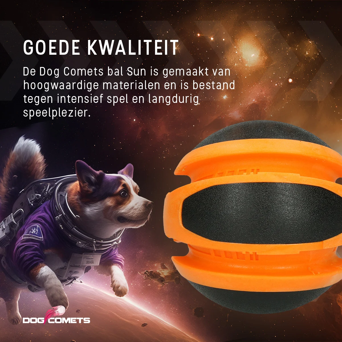 Springender Hundeball Orange, 14 cm – Dog Comets Planets – Bild 6