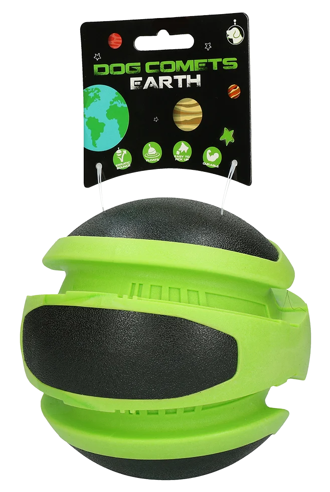 COME042F3.png Hüpfender Hundeball, Grün, Ø 14 cm – Dog Comets Planets – Bild 1