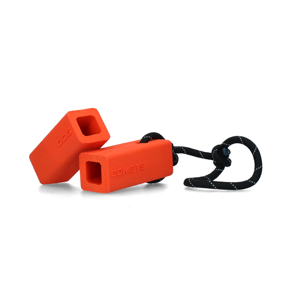 Apportierdummy mit Seil, schwimmfähig, 20 x 4 x 4 cm, Orange – Dog Comets Orion – Bild 2