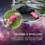 Apportierdummy mit Seil, schwimmfähig, 20 x 4 x 4 cm, Rosa – Dog Comets Orion – Bild 6