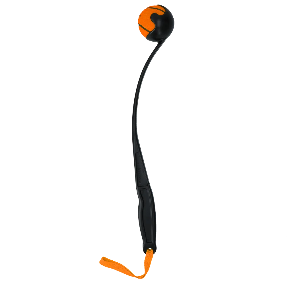 Ballwerfer für Hunde mit Tennisball M, 48 cm, Orange – Dog Comets Launcher – Bild 2