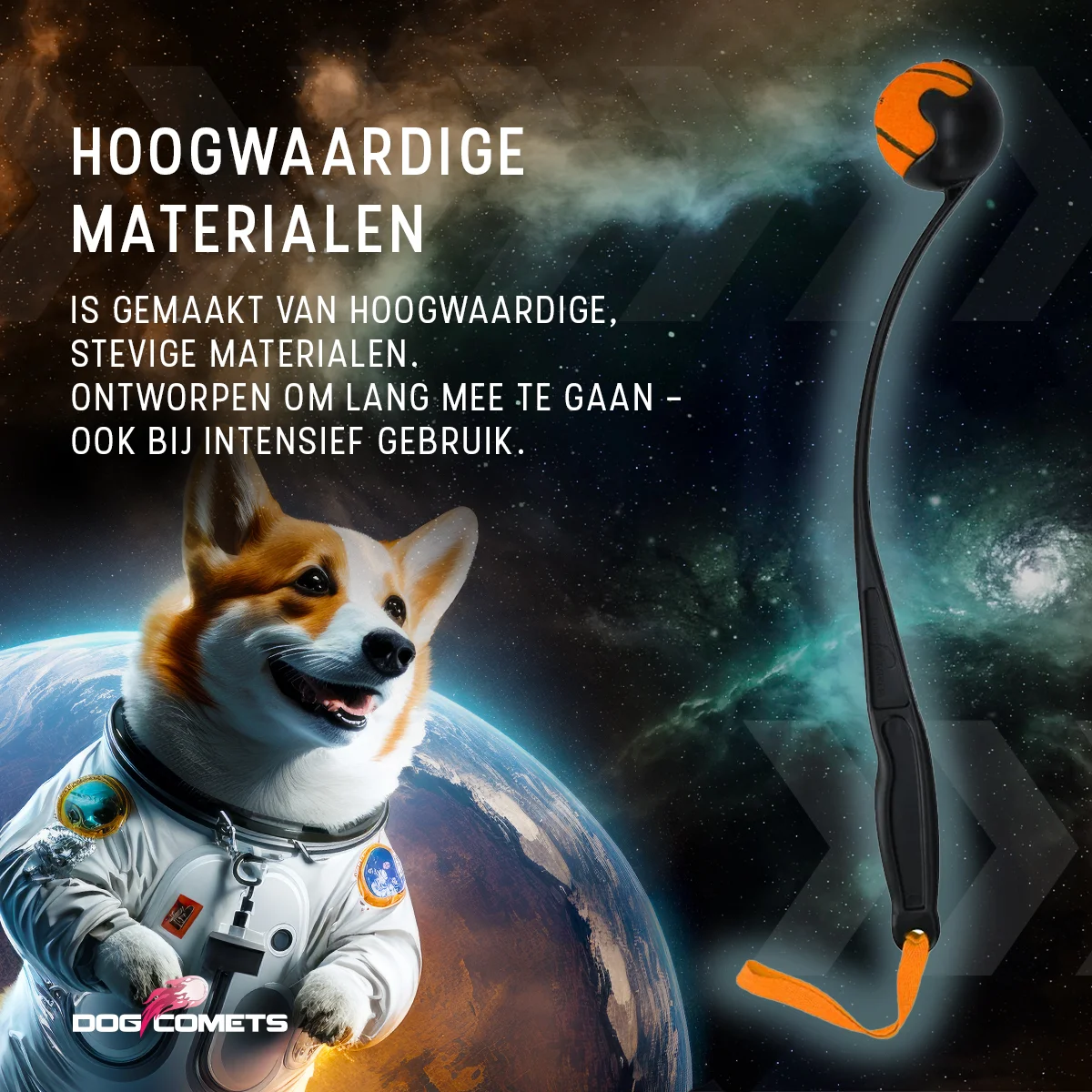 Ballwerfer für Hunde mit Tennisball M, 48 cm, Orange – Dog Comets Launcher – Bild 6