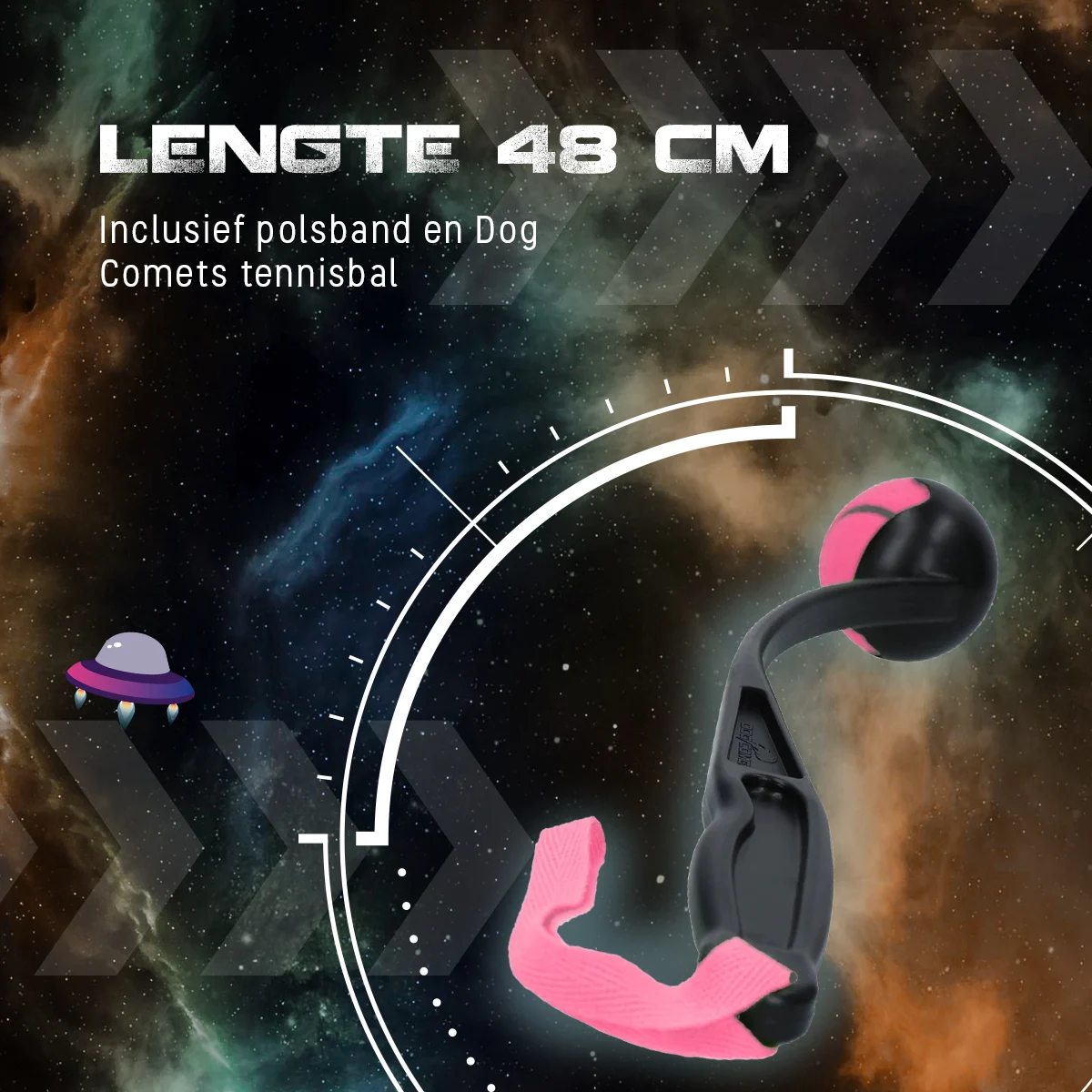 Ballwerfer für Hunde mit Tennisball M, 48 cm, Rosa – Dog Comets Launcher – Bild 5