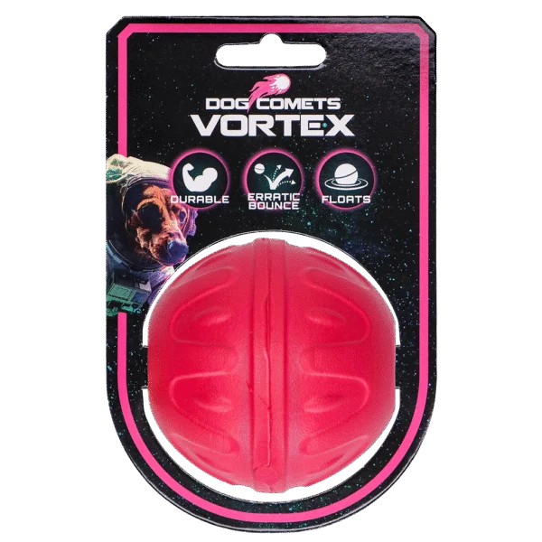 Hundeball mit unvorhersehbarem Sprungverhalten, schwimmfähig, Rosa – Dog Comets Vortex