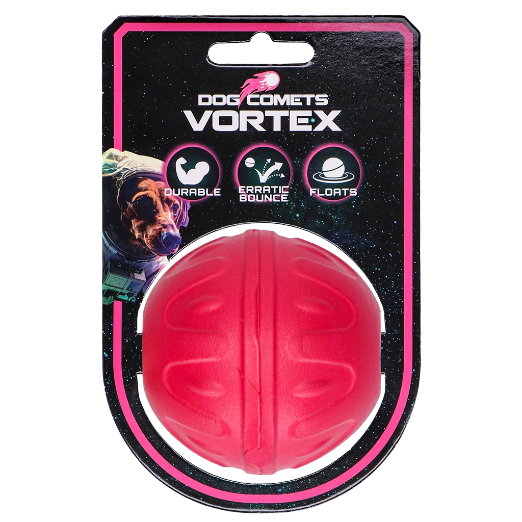 COME059B.png Hundeball mit unvorhersehbarem Sprungverhalten, schwimmfähig, Rosa – Dog Comets Vortex – Bild 1