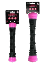 Wurfstock aus Gummi mit Quietscher, S 23 cm, Pink – Dog Comets Meteor – Bild 2