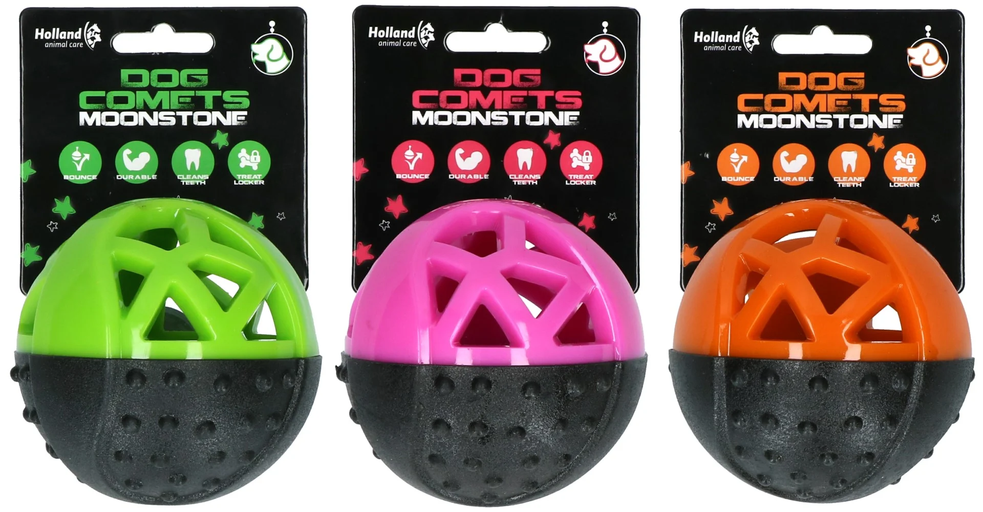 Gummiball für Hunde mit Quietschie, rosa – Dog Comets Moonstone – Bild 3