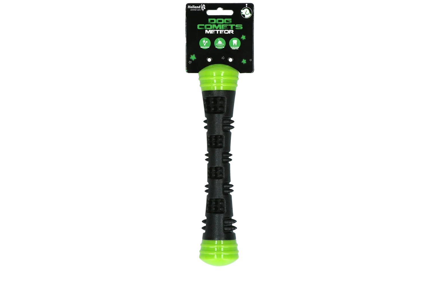 Wurfstock aus Gummi mit Quietscher, S 23 cm, Grün – Dog Comets Meteor – Bild 1