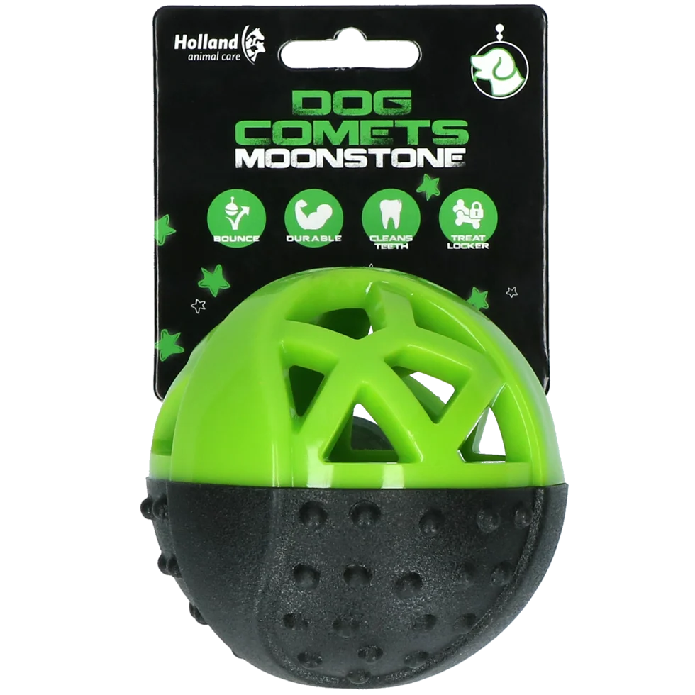 Leckerliball aus Gummi mit Quietscher, Grün – Dog Comets Moonstone – Bild 1