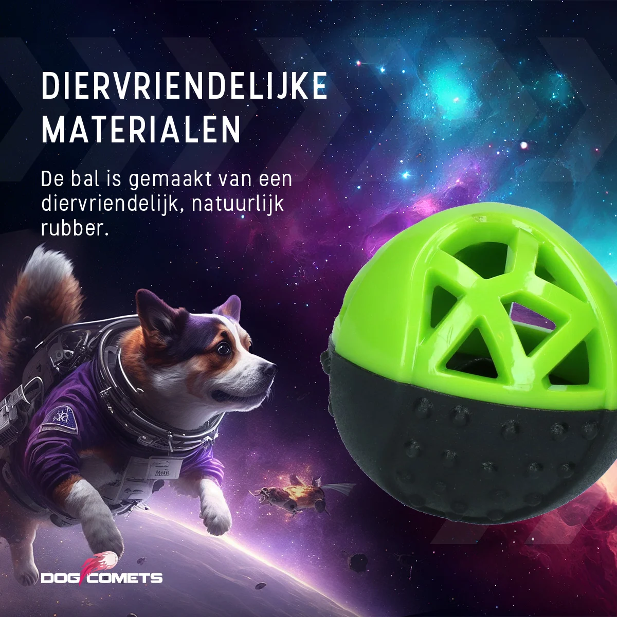 Leckerliball aus Gummi mit Quietscher, Grün – Dog Comets Moonstone – Bild 6