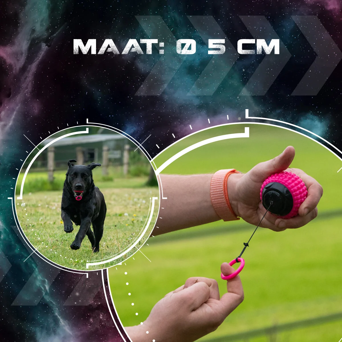 Hundeball mit einziehbarem Seil, Rosa – Dog Comets Blazar Jet – Bild 5