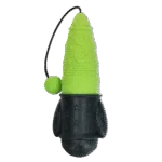 Apportierspielzeug mit Wurfkordel, schwimmfähig, Ø 65 x 235 mm, Grün – Dog Comets Bobber Rocket – Bild 2