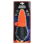 Apportierspielzeug mit Wurfseil, schwimmfähig, Ø 65 x 235 mm, Orange – Dog Comets Bobber Rocket