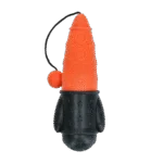 Apportierspielzeug mit Wurfseil, schwimmfähig, Ø 65 x 235 mm, Orange – Dog Comets Bobber Rocket – Bild 2