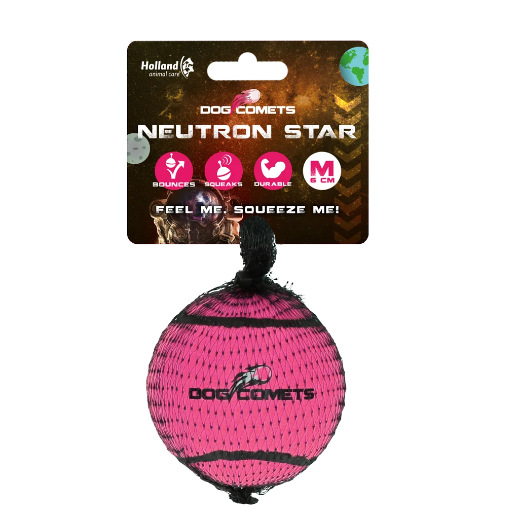 Hundetennisball mit Quietscher M, Ø 6 cm, Rosa – Dog Comets Neutron Star – Bild 1