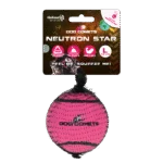 Tennisball mit Quietscher und Gummirand, Rosa L, 7,5 cm – Dog Comets Neutron Star