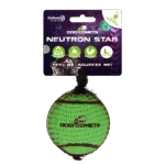 Tennisball mit Quietscher und Gummirand, Grün, L, 7,5 cm – Dog Comets Neutron Star