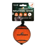 Tennisball mit Quietsche und Gummirand, Orange L, 7,5 cm – Dog Comets Neutron Star