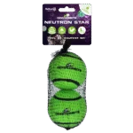 Tennisball mit Quietscher und Gummirand, Grün L, 7,5 cm, 2 Stück – Dog Comets Neutron Star