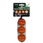 Hundetennisball mit Quietscher S, Ø 5 cm, Orange, 3 Stück – Dog Comets Neutron Star