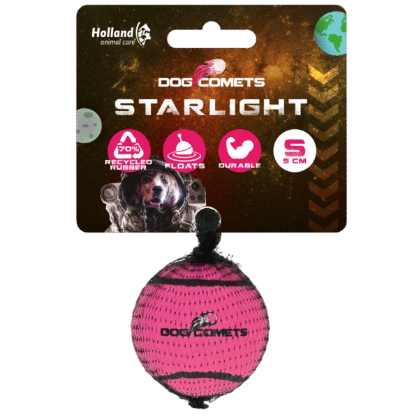 Tennisball für Hunde, schwimmfähig, Rosa S, Ø 5 cm – Dog Comets Starlight