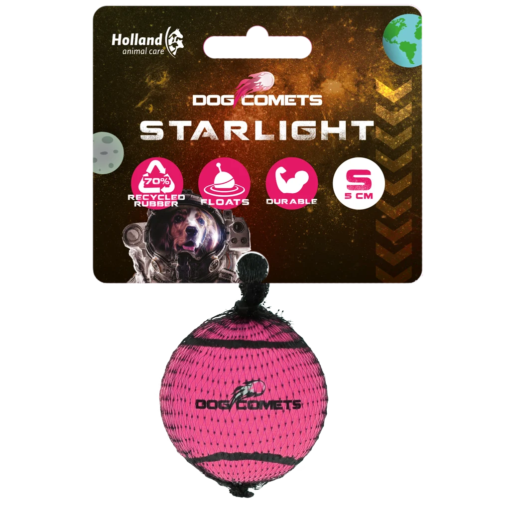Tennisball für Hunde, schwimmfähig, Rosa S, Ø 5 cm – Dog Comets Starlight – Bild 1