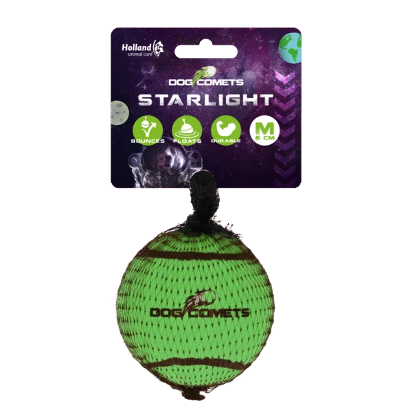 Tennisball für Hunde, schwimmfähig, Ø 6 cm, Grün – Dog Comets Starlight