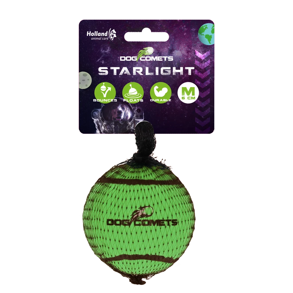 Tennisball für Hunde, schwimmfähig, Ø 6 cm, Grün – Dog Comets Starlight – Bild 1