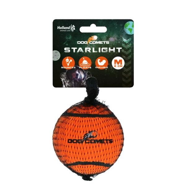 Hundetennisball, schwimmfähig, Ø 6 cm, Orange – Dog Comets Starlight