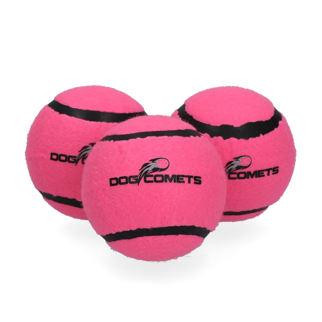 Schwimmender Tennisball für Hunde, Ø 6 cm, Rosa, 3 Stück – Dog Comets Starlight – Bild 2